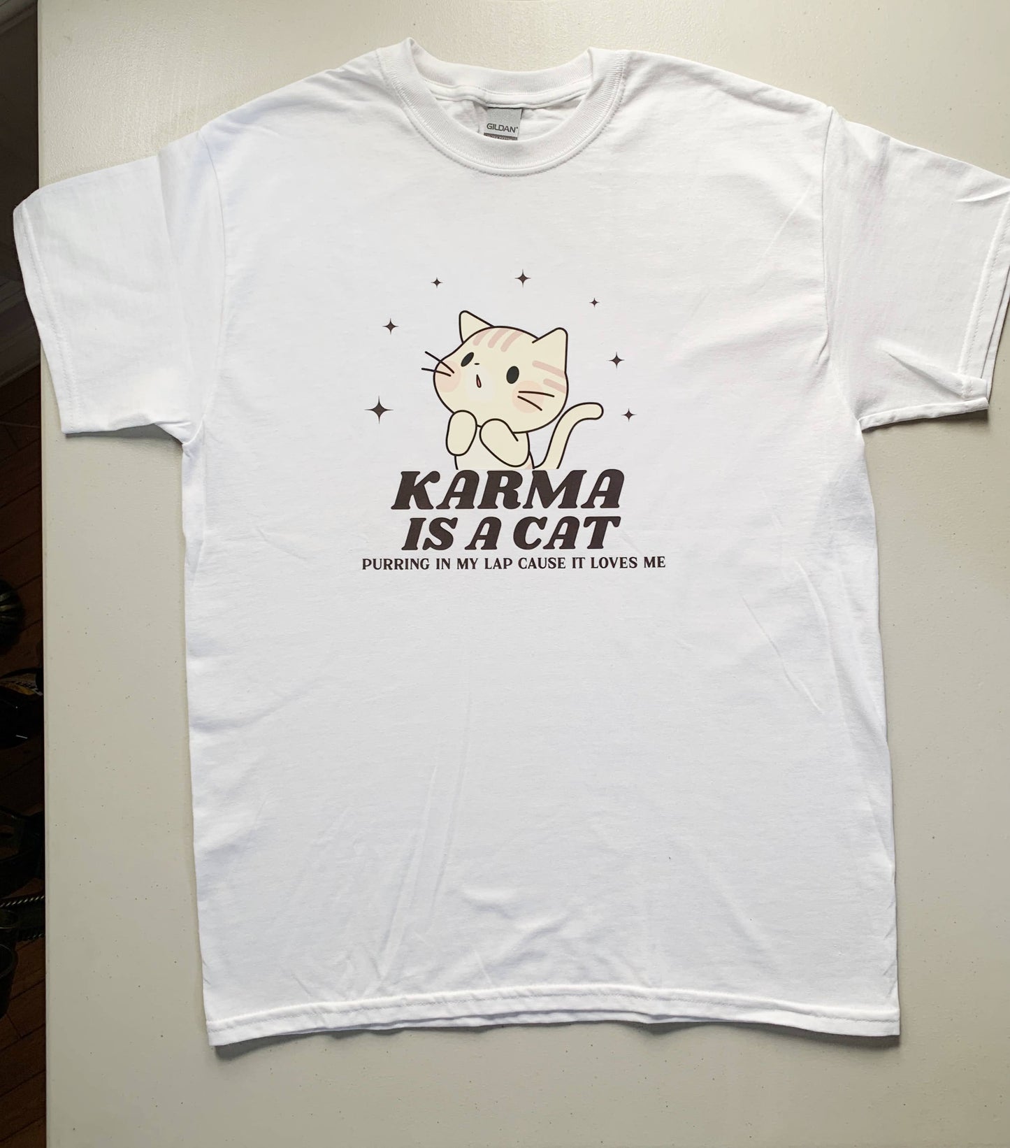 Karma is a Cat Graphic T-Shirt